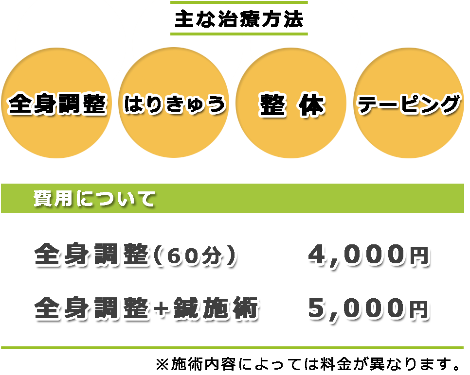 主な治療方法と費用について